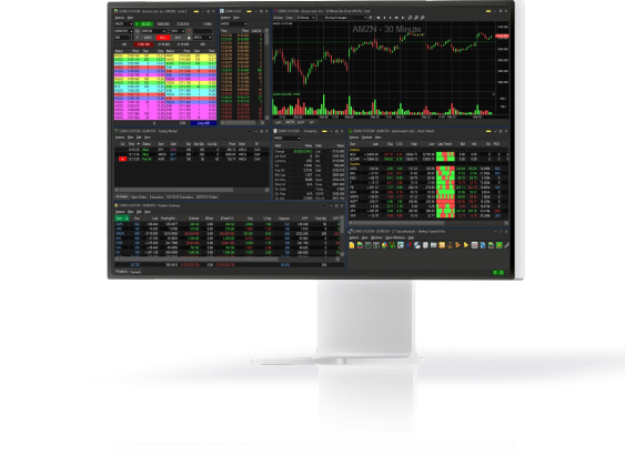 computer monitor displaying Sterling Trader® Pro screen